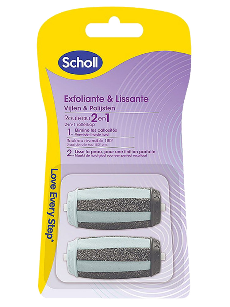 Scholl Rouleaux de Remplacement 2en1 Exfoliant & Lissant Pour Râpe Électrique X2